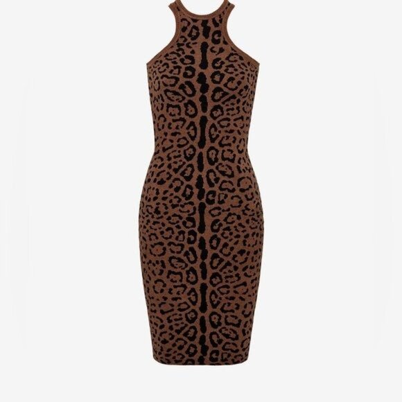 Ser.O.Ya Sabine Ultra Soft Plush Cheetah Racerback Midi Dress XL NWT - Picture 4 of 13